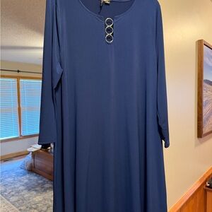New Directions Deep Blue Long Sleeve Dress